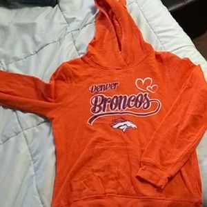 Girls Denver Broncos burn out hoodie